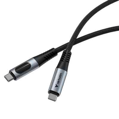 Дата кабель USB-C to USB-C 1.2m with display 100W black Verbatim (31848) Вінниця