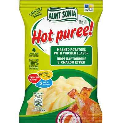 Їжа швидкого приготування Тьотя Соня Пюре картопляне зі смаком курки та смаженою цибулею 120 г (4820015104946) Вінниця