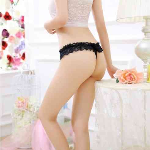 Стрінги з бусинками та бантиком чорні - розмір універсальний (на резинці), 15% нейлон, 85% поліестер Київ