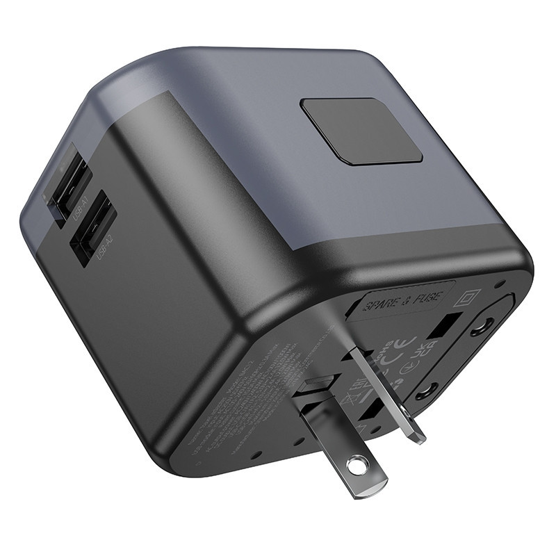 Мережевий зарядний пристрій BOROFONE BAC12 Leader 3-port(1C2A) universal conversion charger Black Одеса - фото 5