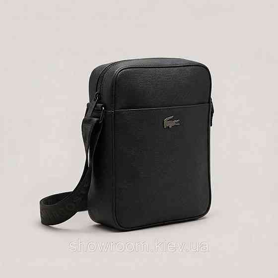 Чоловіча брендова барсетка, сумка Lacoste (2216-2) чорна Київ