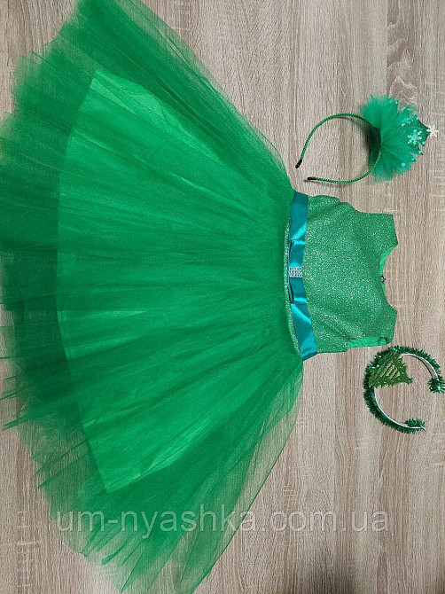 Зеленое платье с блестками платье Елочки Весны Цветочка царевны Лягушки Кривой Рог - изображение 4