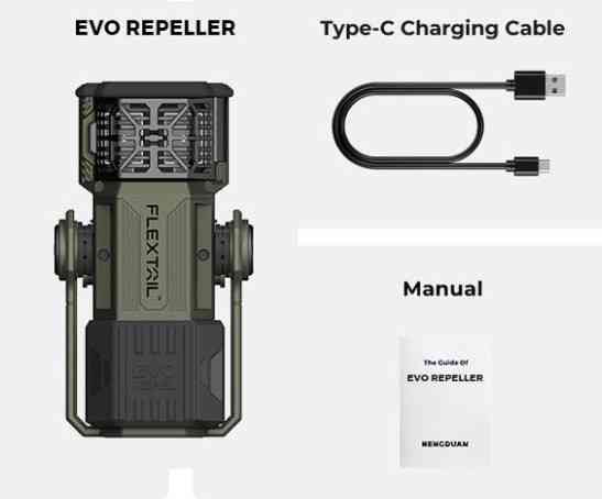 Фумігатор-ліхтар кемпінговий Flextail Evo Repel + powerbank Чорний Вінниця