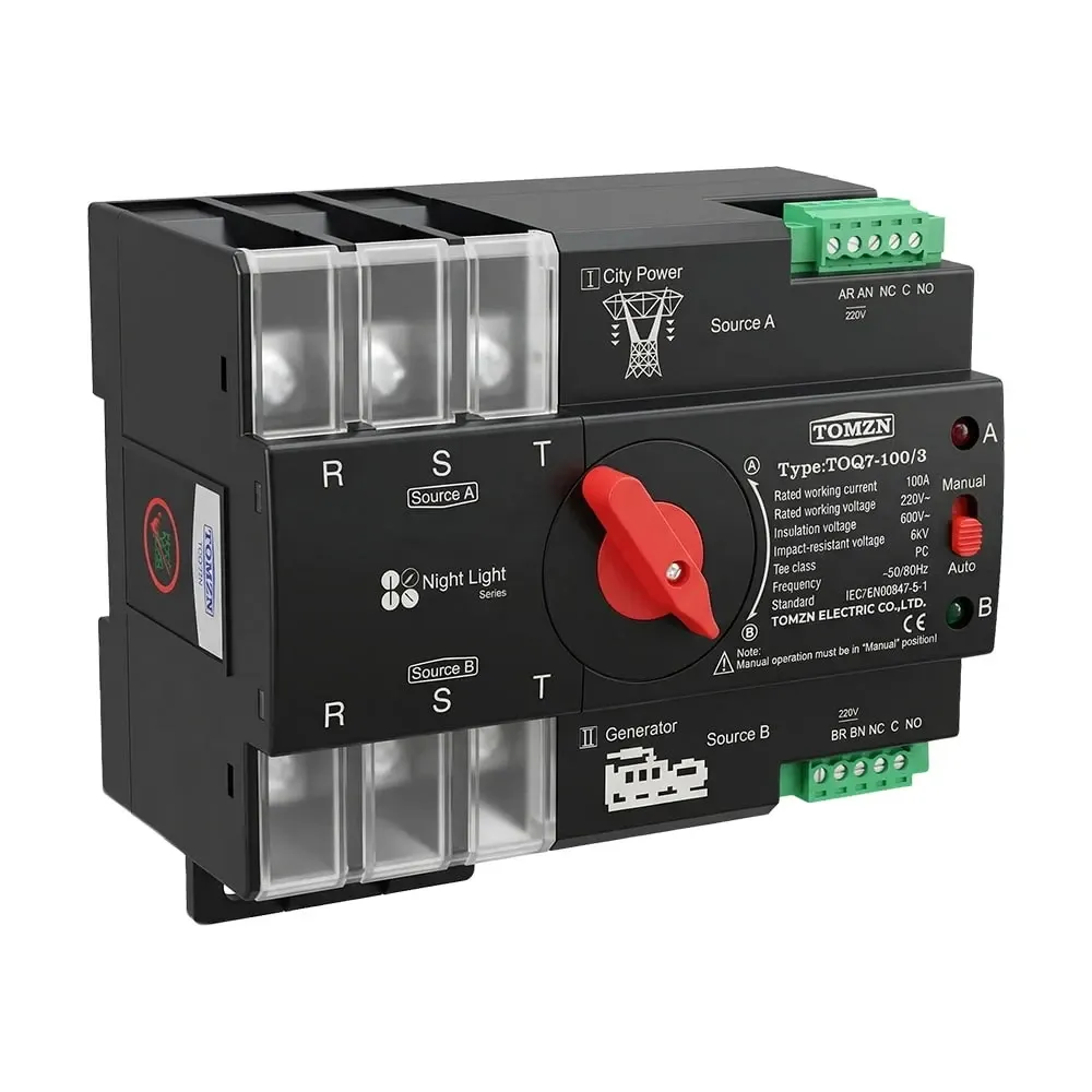 Автоматичний перемикач (АВР) під DIN-рейку TOMZN TOQ7/3P 100A 3 полюси (51-00117) Киев - изображение 10