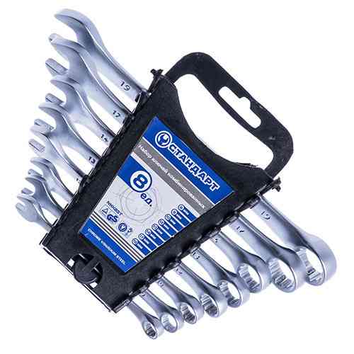 Набір ріжково-накидних ключів 8 шт. (8-19 мм) на холдере СТАНДАРТ NKK8ST Одеса