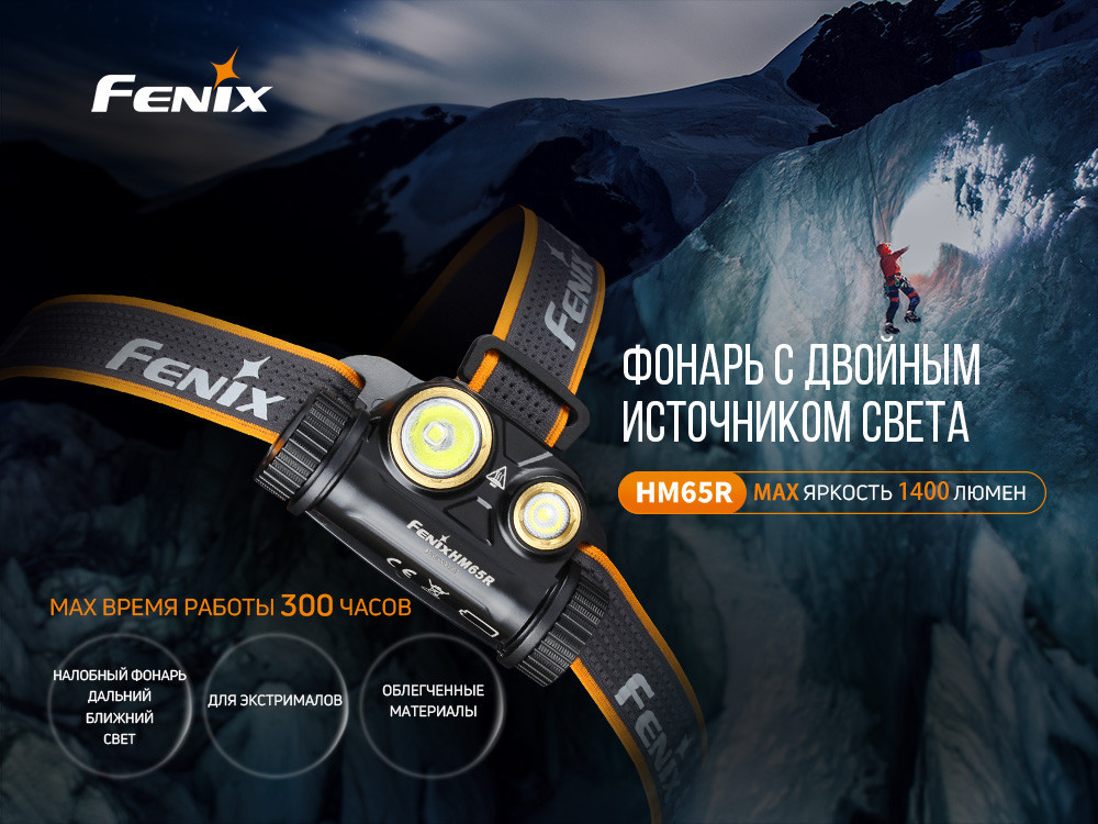 Налобний ліхтарик Fenix HM65R 1400лм IP68 Вінниця - фото 9