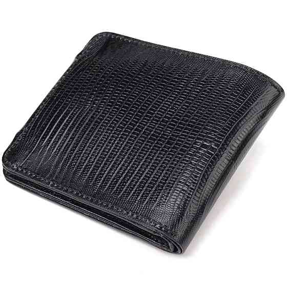 Портмоне для чоловіків у два складення з натуральної фактурної шкіри CANPELLINI 21575 Чорне Київ