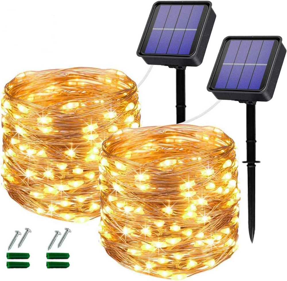 Сонячна гірлянда Oreunik 240 LED (2x120), 20м, тепле світло, 8 режимів, IP65, для саду, весілля, Нового року Київ - фото 1