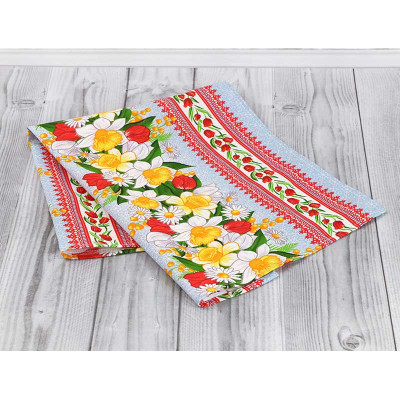 Рушник Руно вафельний набивний Весняні квіти -3, 45х80 см (202.15_Весняні квіти_3) Вінниця - фото 1