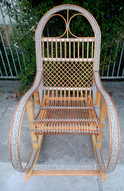 Крісло качалка сіра з ротанга Київ - фото 5
