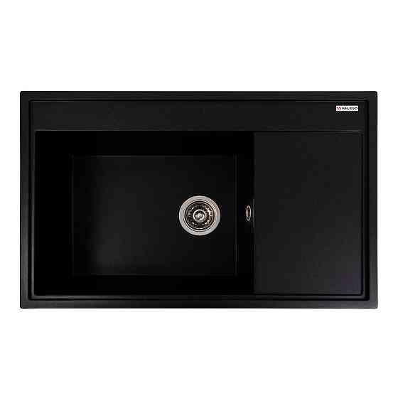 VALESO Гранітна мийка для кухні VALESO AZURIT 7950 матова Чорний металік Киев