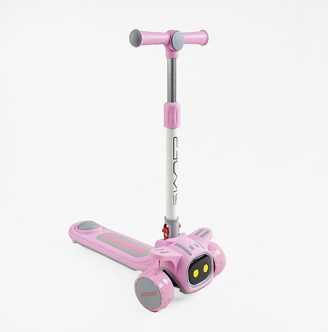Самокат 5в1 Skyper колеса PU 125х40мм зі світлом платформа з підсвічуванням звук бампер Рожевий (TY-1061) Чернігів - фото 3