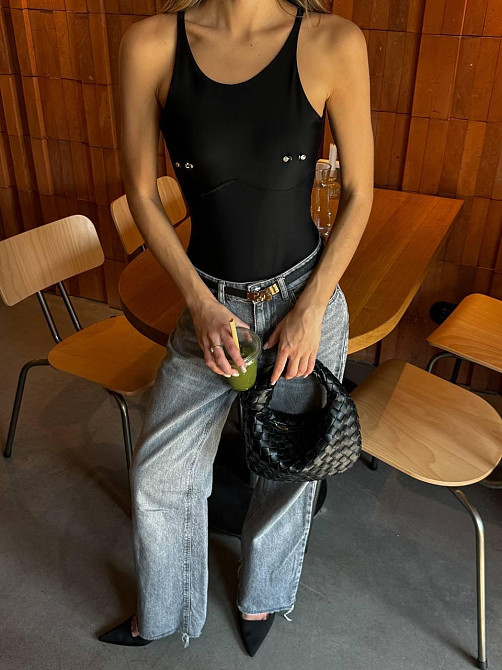 Женский стильный боди с имитацией пирсинга матовый бифлекс Одесса - изображение 5