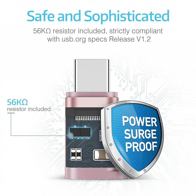 Перехідник Micro USB до USB-C ESR (Рожевий) Миколаїв - фото 10