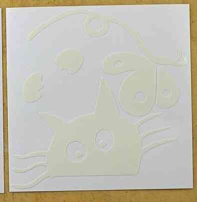 Кот с бабочками светящийся голубым - 10*10см Киев