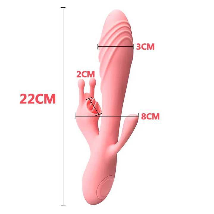 Вібратор Rebbit 3в1 з підігрівом 12 режимів вібрації червоний Вінниця - фото 6