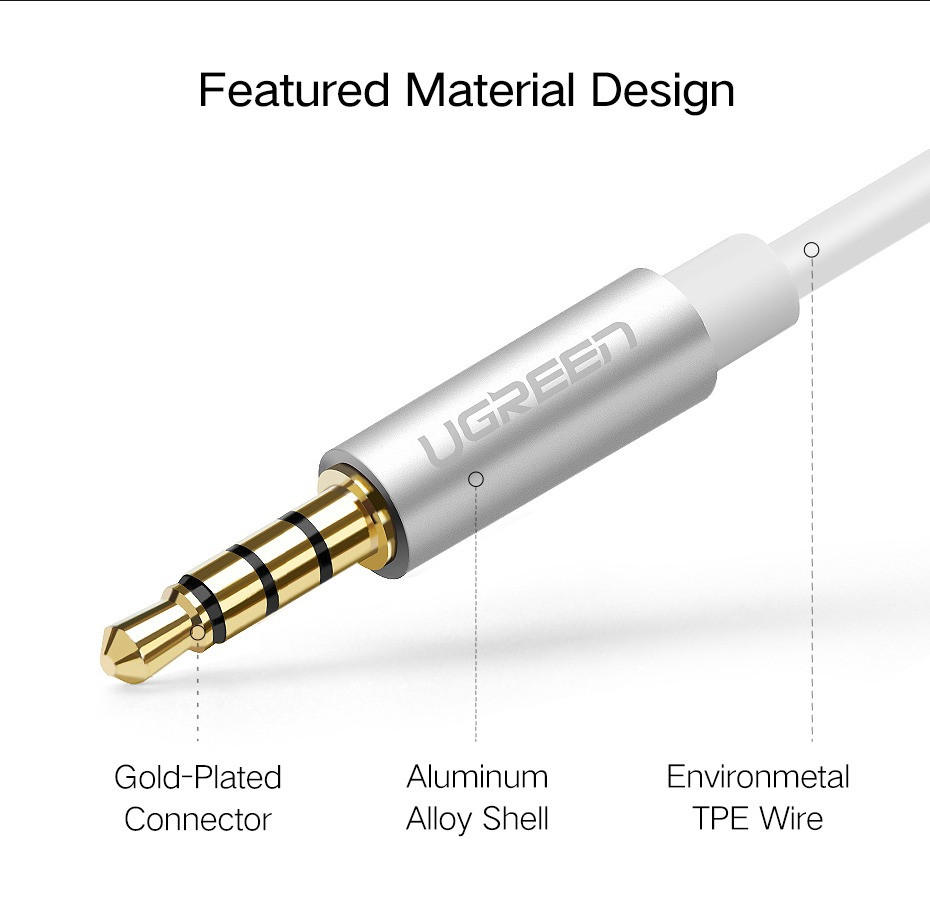 Розвідувач для навушників і мікрофон Ugreen CTIA UG-30619 (Серій) Миколаїв - фото 5