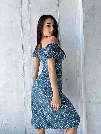 Жіноча стильна романтична сукня  в дрібний горошок софт Одеса