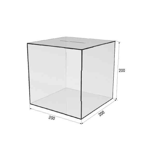 Коробка акриловая EKOSTAR 200х200х200 с крышкой Киев