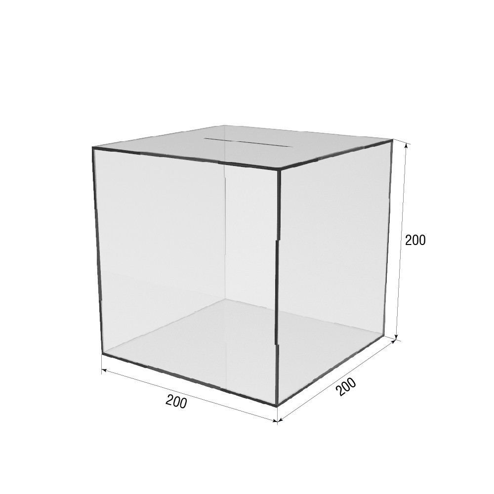 Коробка акриловая EKOSTAR 200х200х200 с крышкой Киев - изображение 3