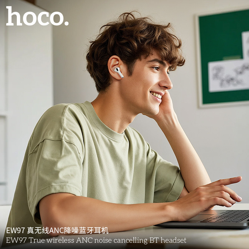Бездротові навушники HOCO EW97 True wireless ANC noise reduction BT headset White Одеса - фото 8