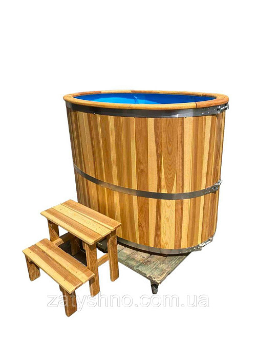 Купиль 110*100 овальная с крышкой и ступеньками Киев - изображение 9