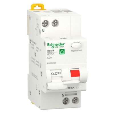 Диференціальний автоматичний вимикач Schneider Electric RESI9 6kA 1P+N 20A C 30mA (R9D25620) Вінниця - фото 1