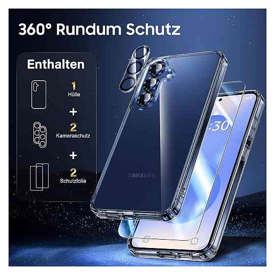 Чохол накладка UniqueMe для Samsung Galaxy S25 прозорий 5 в 1 2 скла і 2 захисти камери 9H антижовтіння Київ