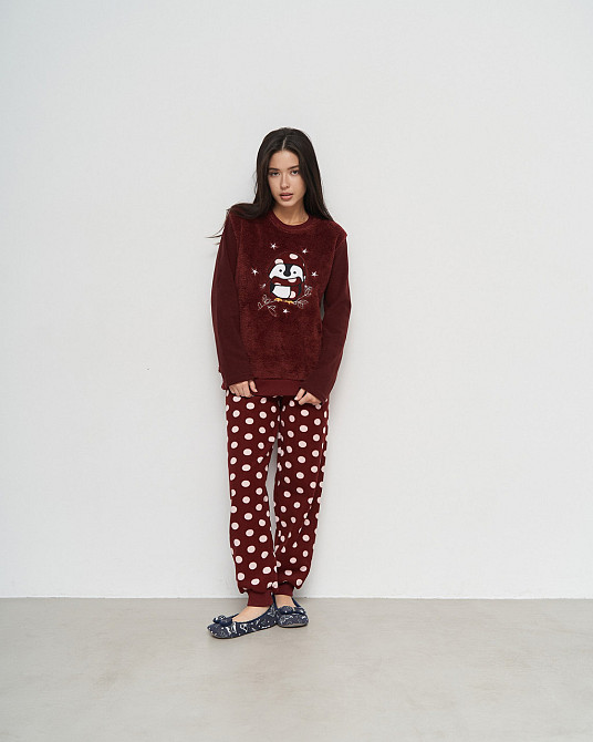 Піжама жіноча зі штанами Велюрсофт+Фліс - Пінгвін Lady Secret 94111 L Київ - фото 1