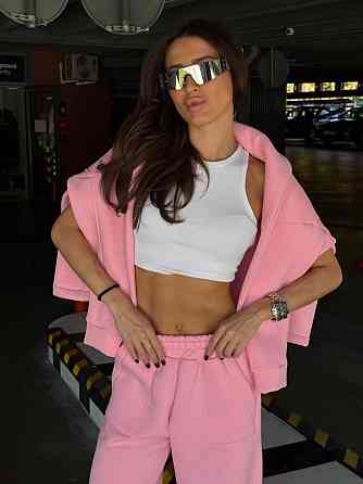 Базовий жіночий костюм з об’ємним худі Рожевий 42/46 Харків