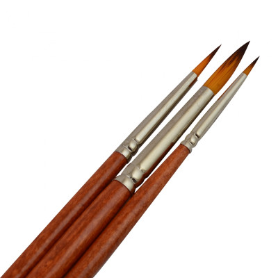 Пензлик для малювання Santi набір художніх №1, синтетика, 3шт круглі (№1,4,8), коротка ручка (310834) Вінниця - фото 2