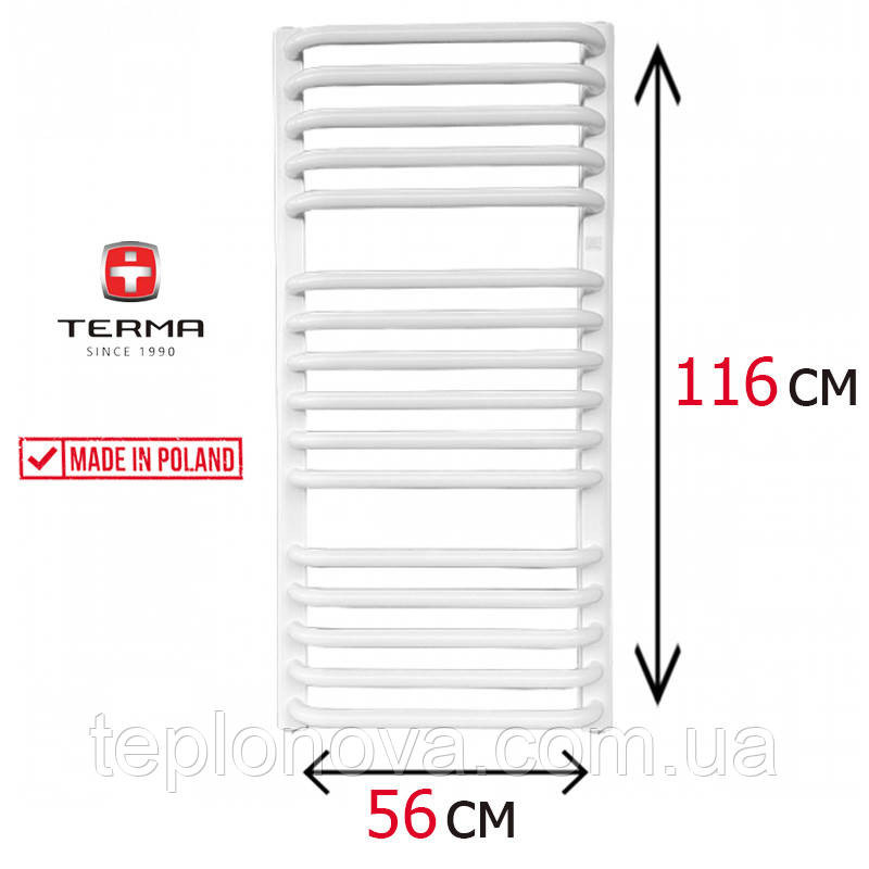 Водяной полотенцесушитель Белый 1160х560 Terma Alina Черновцы - изображение 1