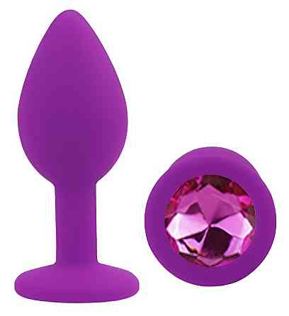 Силіконова анальна пробка EGZO - Silicone Purple Round Plug Rose, size S Sex Aura Київ