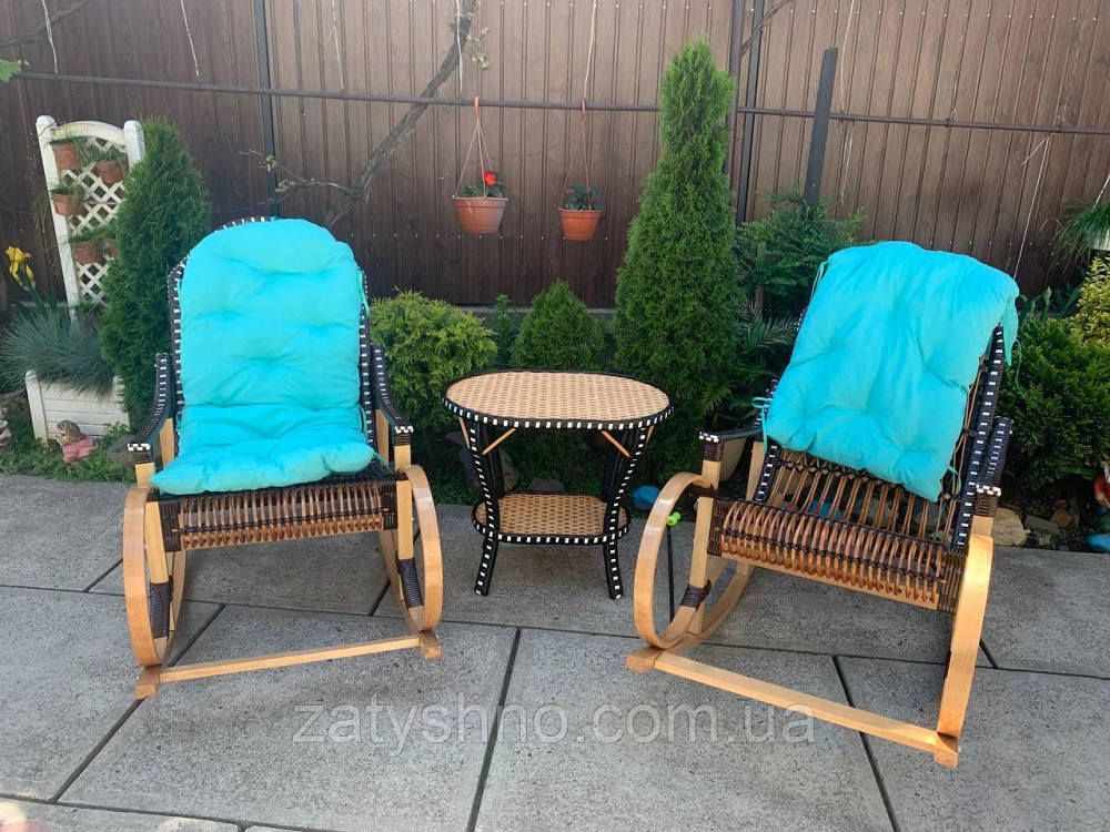 Кресло качалка из натуральной лозы | кресло-качалка для отдыха с накидками Киев - изображение 4