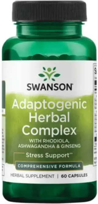 Экстракт родиолы и ашваганды Swanson Adaptogenic Herbal  Swanson Adaptogenic Herbal Complex Rhodiola Ashwagandha Ginseng 60 капс Киев - изображение 5