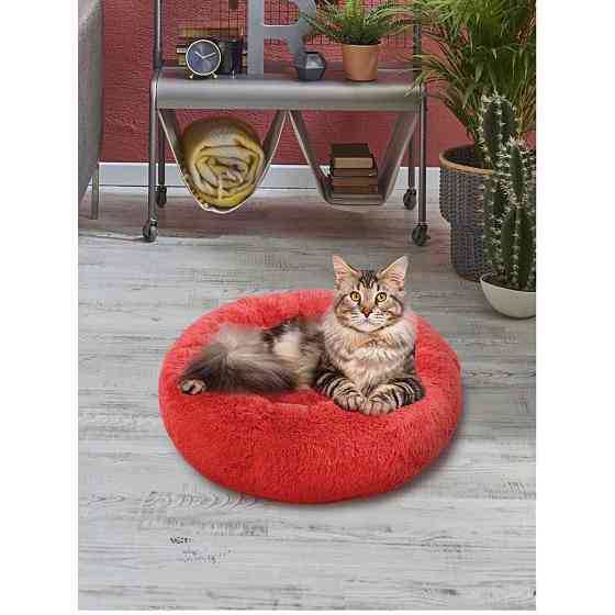 Лежанка для кошек и собак «Ворс» XL (70см), Червоний Киев
