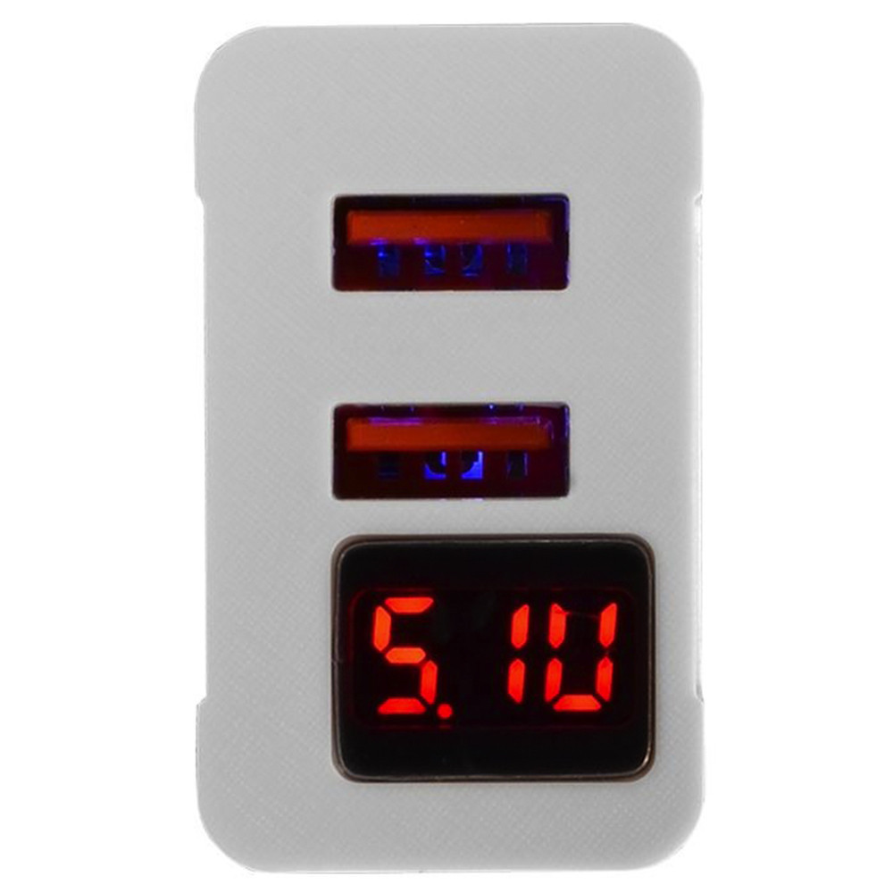 Зарядний пристрій з 2 USB та LED дисплеєм CX QC03 / Перехідник для заряджання телефон / Адаптер Київ - фото 6