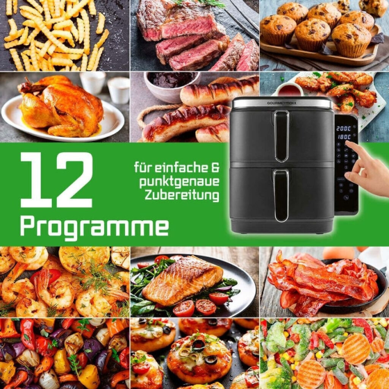 Подвійна аерофритюрниця GOURMETmaxx FryUp 15472 на 10 л / 2800 Вт Луцк