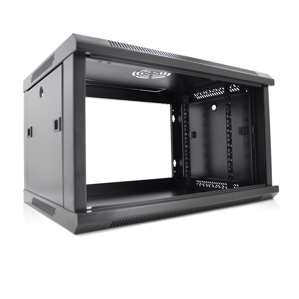 Шкаф Merlion 6U, 600*600*367 (Ш*Г*В)мм закаленное стекло, черный. сталь 1,2,мм с замком Киев - изображение 2