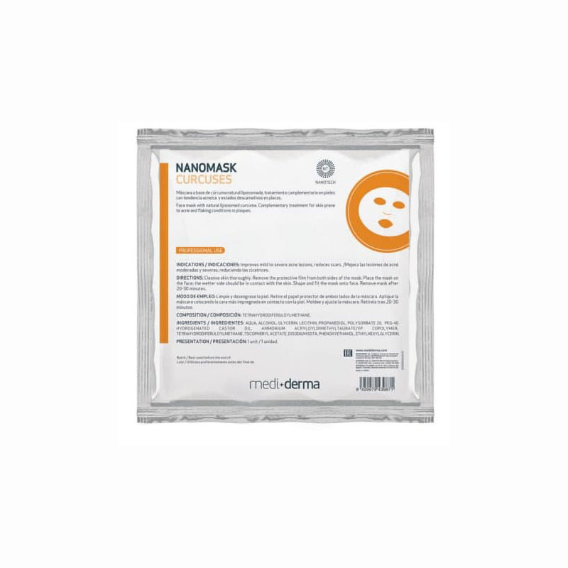 Біоцелюлозна маска для проблемної шкіри Medi+derma NANOMASK Curcurses 1 шт Дніпро - фото 1