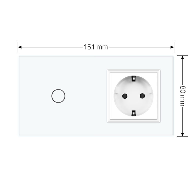 Розумний сенсорний EC вимикач 1 сенсор 1 розетка Livolo білий скло (VL-M7FC1Z2/FCTC16A-2WP) Коломия - фото 3