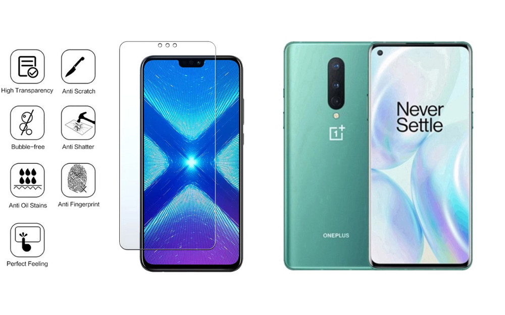Защитное стекло NeoGlass для OnePlus 8 – ультрапрозрачное и устойчивое Киев - изображение 4
