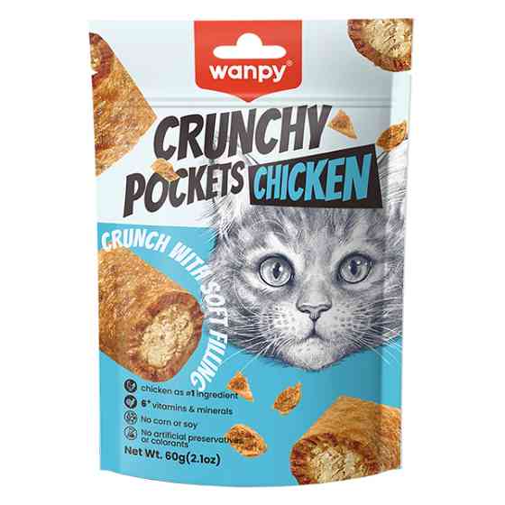 Wanpy Crunchy Pockets Chicken ВАНПИ ХРУСТЯЩИЕ ПОДУШЕЧКИ С КУРИЦЕЙ лакомство для котов Киев