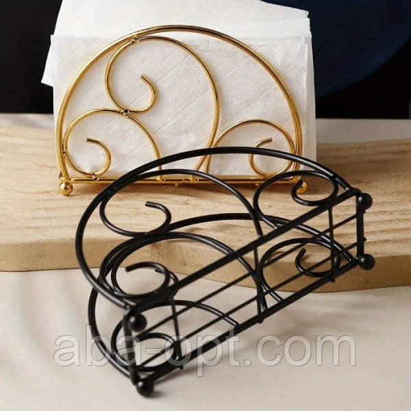 Серветниця металева дротяна L 15 cм Блек ажур ( шт ) Одеса - фото 1