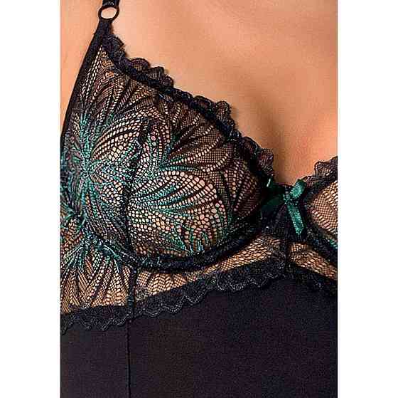 Корсет з пажами Passion Exclusive FLORIS CORSET L/XL, black, трусики Sex Aura Київ