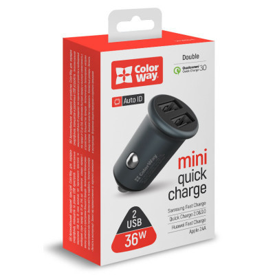 Зарядное устройство ColorWay 2USB Quick Charge 3.0 (36W) Gray (CW-CHA036Q-GR) Винница - изображение 7