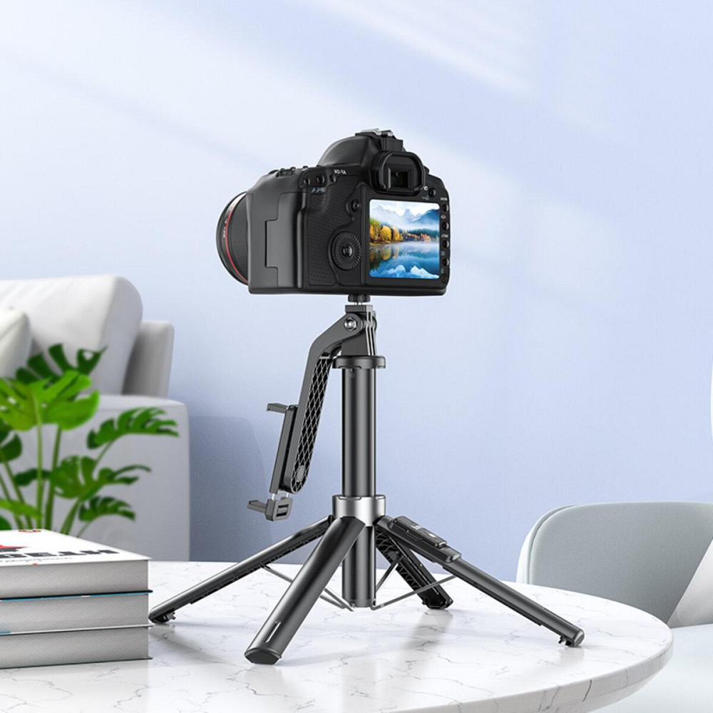 Селфі-монопод HOCO K21 Stream aluminum alloy live broadcast holder Black 6942007609975 Одеса - фото 8