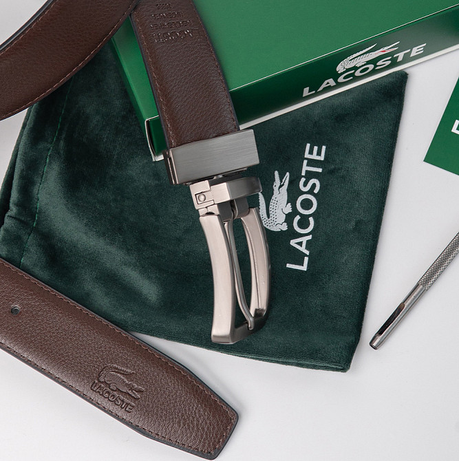 УЦЕНКА!!! Двусторонний ремень из натуральной кожи Lacoste (985) Киев - изображение 4