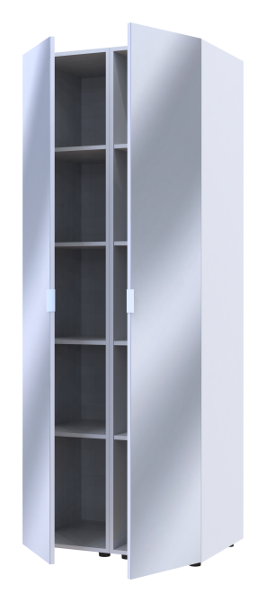 Комплект пеналов для одежды Doros Гелар (2 шт.) 78х49,5х203,4 см 2 Зеркала/Белый (DRS-011123) Львов - изображение 2