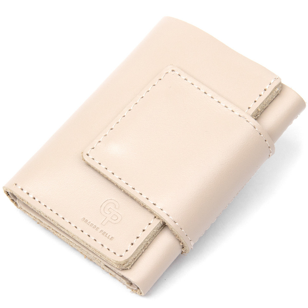 Небольшое портмоне унисекс GRANDE PELLE 11465 Бежевый Киев - изображение 1